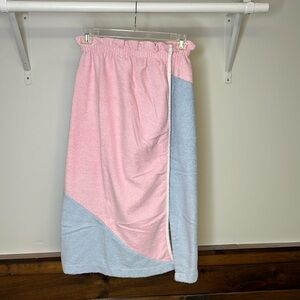 Vintage Neiman Marcus Pink & Blue Bath Towel Velcro Wrap- OS